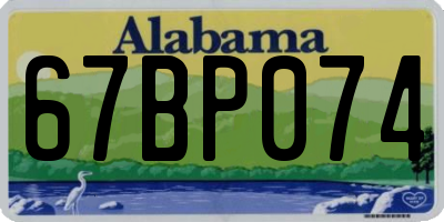 AL license plate 67BP074