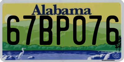 AL license plate 67BP076