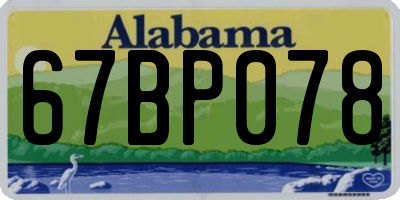 AL license plate 67BP078
