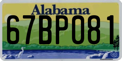 AL license plate 67BP081