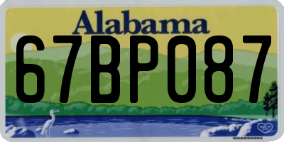 AL license plate 67BP087