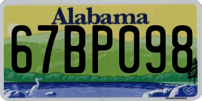 AL license plate 67BP098