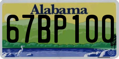 AL license plate 67BP100