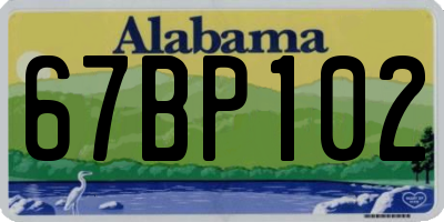 AL license plate 67BP102