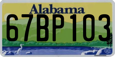 AL license plate 67BP103