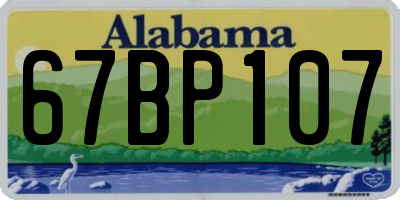 AL license plate 67BP107