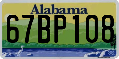 AL license plate 67BP108