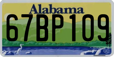 AL license plate 67BP109