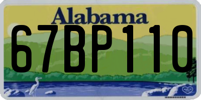 AL license plate 67BP110