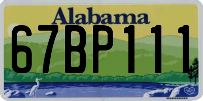 AL license plate 67BP111