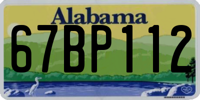 AL license plate 67BP112