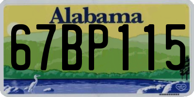 AL license plate 67BP115