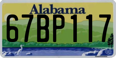 AL license plate 67BP117