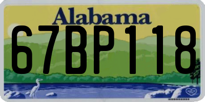 AL license plate 67BP118