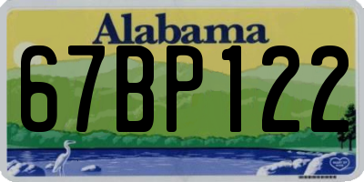 AL license plate 67BP122