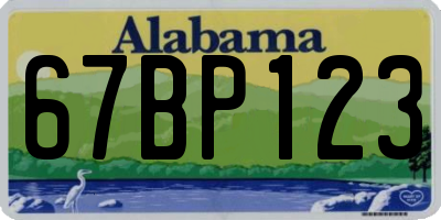 AL license plate 67BP123