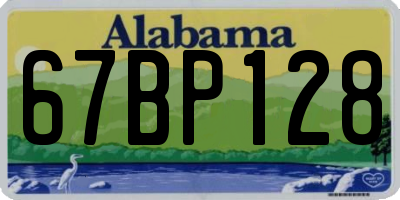 AL license plate 67BP128