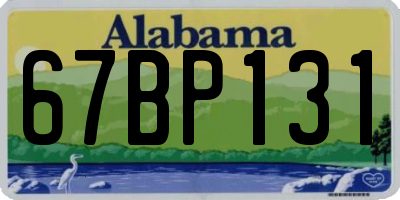 AL license plate 67BP131