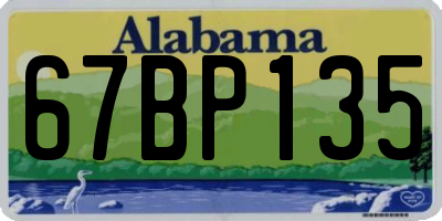 AL license plate 67BP135