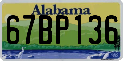 AL license plate 67BP136