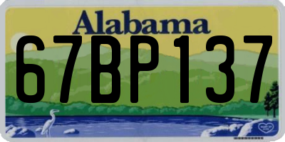 AL license plate 67BP137