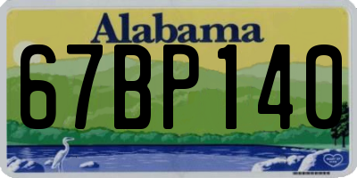 AL license plate 67BP140
