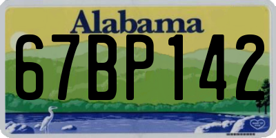AL license plate 67BP142