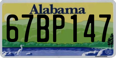 AL license plate 67BP147
