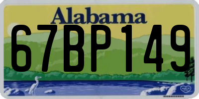AL license plate 67BP149