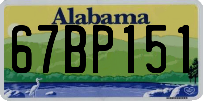 AL license plate 67BP151