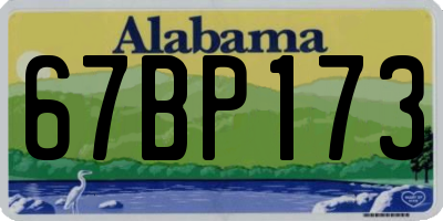 AL license plate 67BP173
