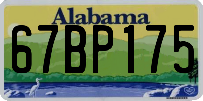 AL license plate 67BP175