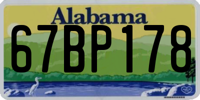 AL license plate 67BP178
