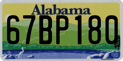 AL license plate 67BP180