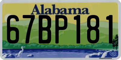 AL license plate 67BP181