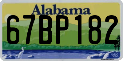 AL license plate 67BP182