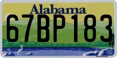 AL license plate 67BP183