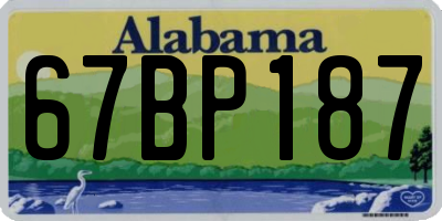 AL license plate 67BP187