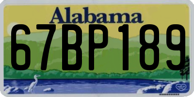 AL license plate 67BP189