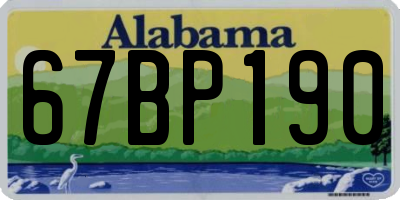 AL license plate 67BP190