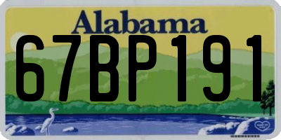AL license plate 67BP191