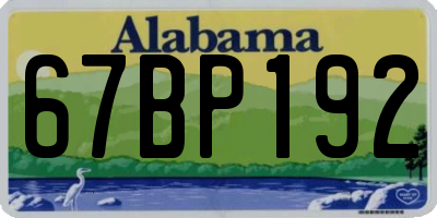AL license plate 67BP192
