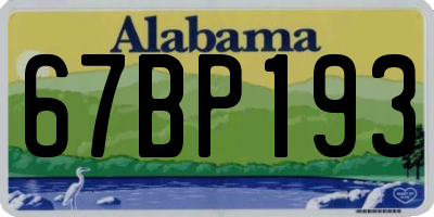 AL license plate 67BP193