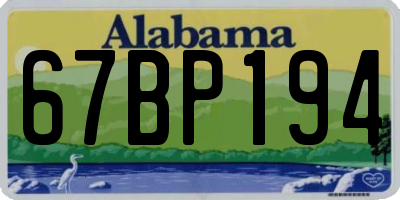 AL license plate 67BP194