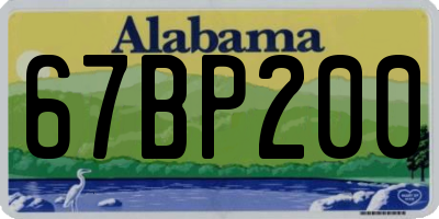 AL license plate 67BP200