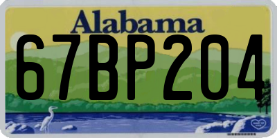 AL license plate 67BP204
