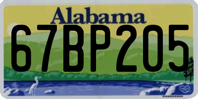 AL license plate 67BP205