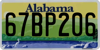 AL license plate 67BP206