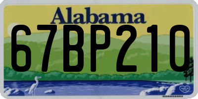 AL license plate 67BP210