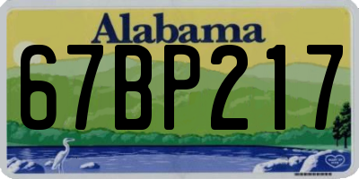 AL license plate 67BP217